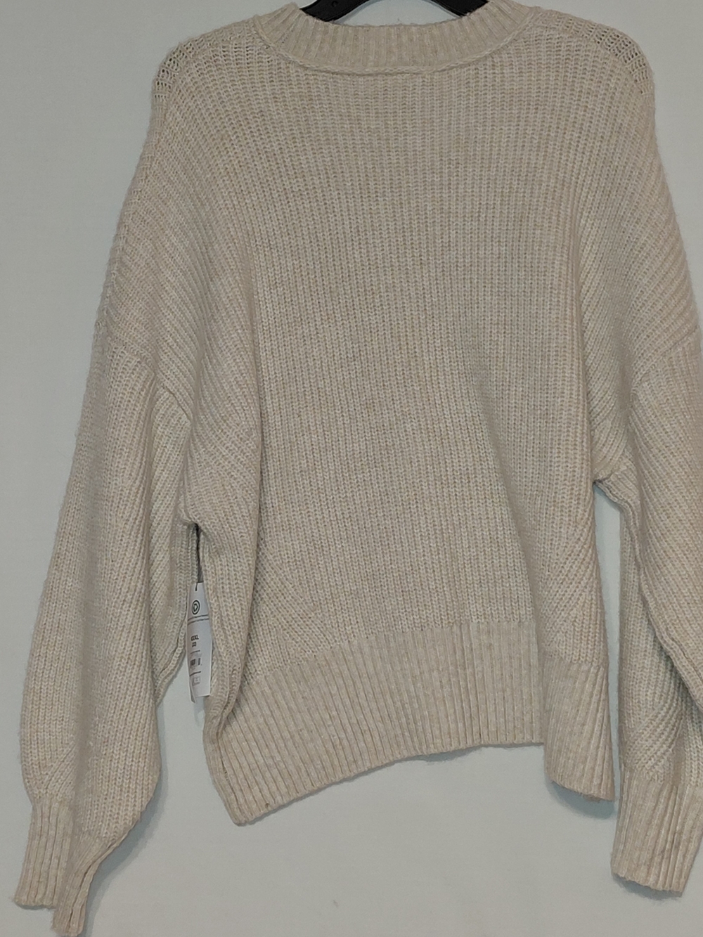 Women's Oatmeal Heather Time and Tru Shaker Stitch Mock Neck Sweater 2XL & 3XL - Picture 11 of 11